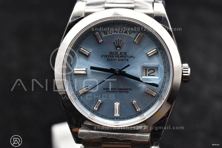 720 A Dial SS Bracelet Iced 40 Weight Crystal GSF Unique On President Blue Gain DayDate 0821